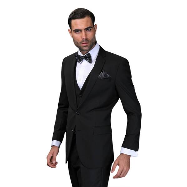 Lorenzo Men's Black Statement Suit in 36S (As Is Item) - - 27611747