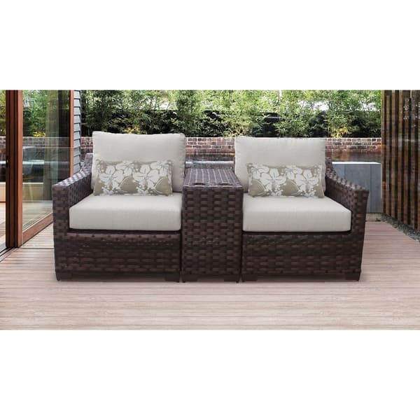 Kathy Ireland River Brook 3 Piece Outdoor Wicker Patio Furniture Set Bed Bath & Beyond 27615219