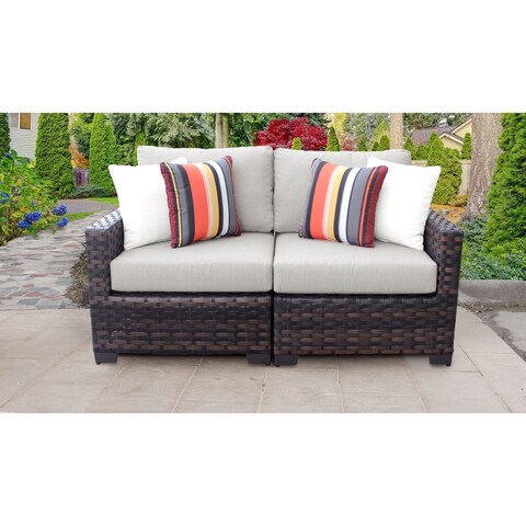 Kathy Ireland River Brook 2 Piece Outdoor Wicker Patio Furniture Set
