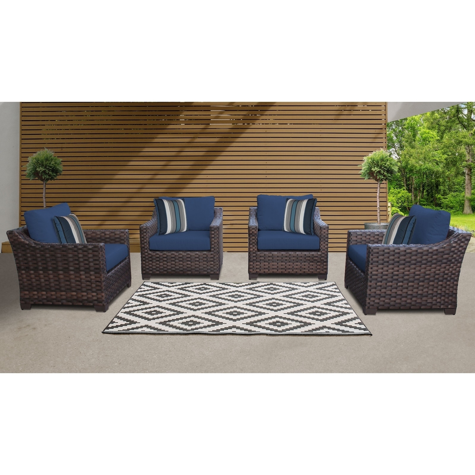 River brook patio store sectional with cushions