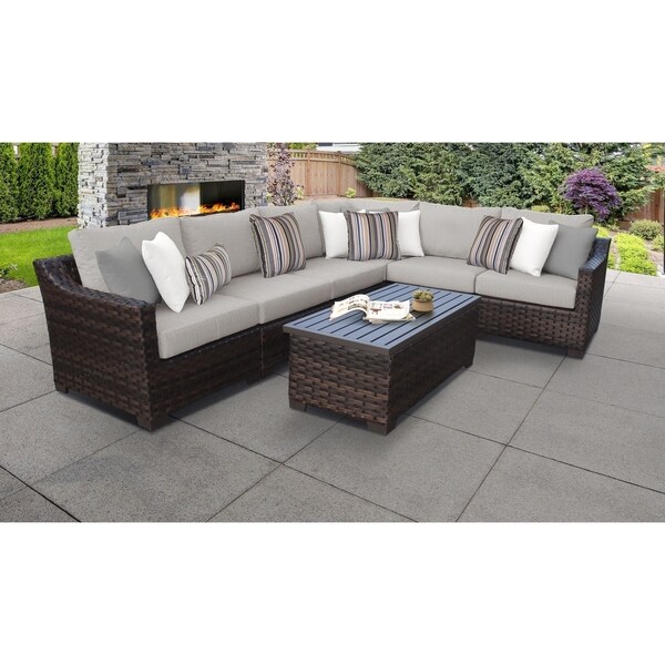 Shop kathy ireland River Brook 7 Piece Outdoor Wicker ...