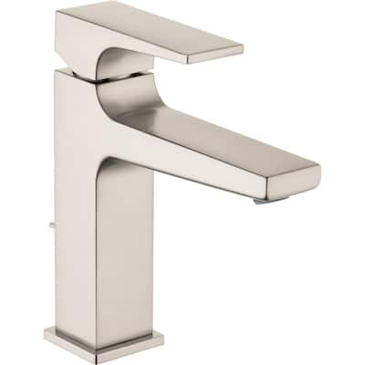 Hansgrohe Metropol 1.2 GPM Brushed Nickel Single-Hole Faucet 110 with Lever Handle and Pop-Up Drain