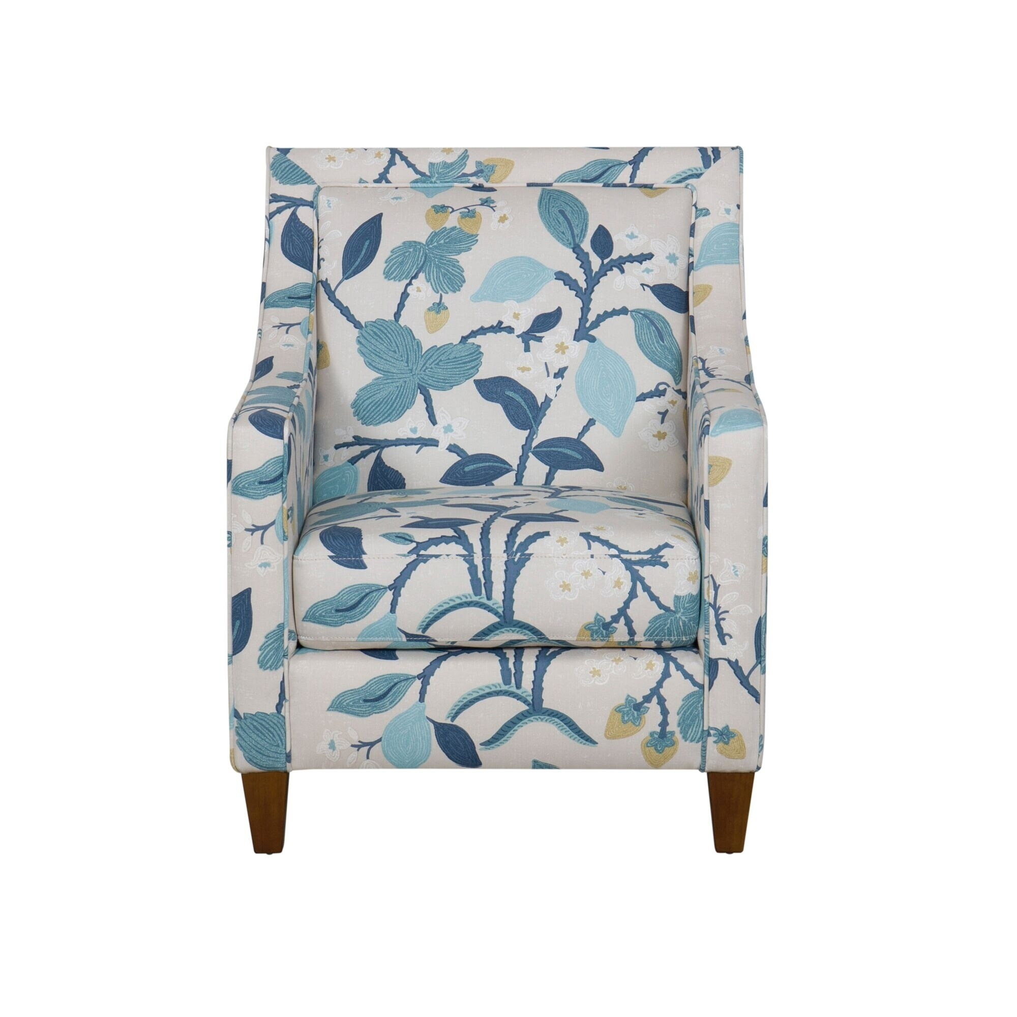 Shop HomePop Edwin Blue Floral Modern Accent Chair - On Sale - Free Shipping Today - Overstock 
