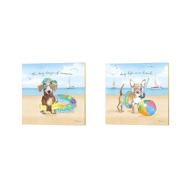 Beth Grove 'Summer Paws' Canvas Art (Set of 2)