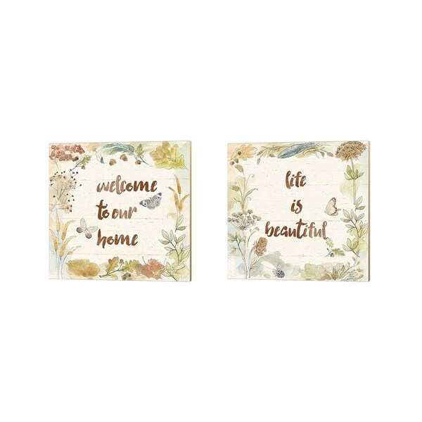 Beth Grove 'Woodland Wreath Home' Canvas Art (Set of 2)