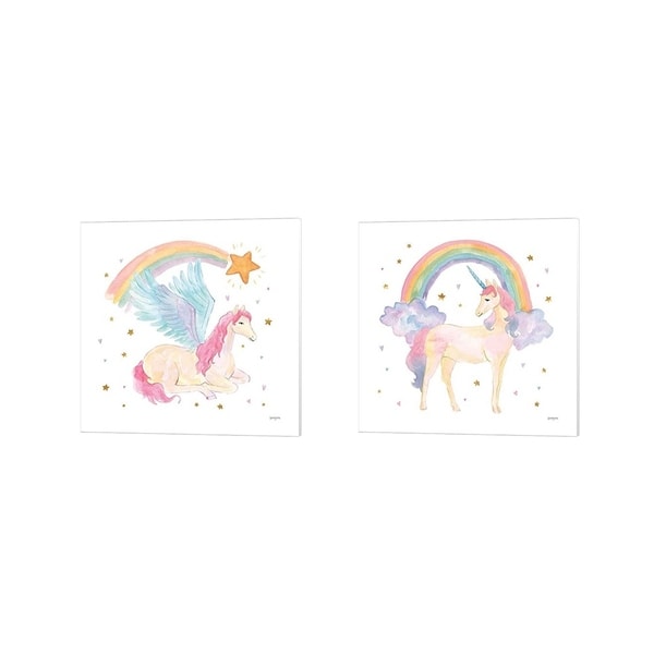 Jenaya Jackson 'Magical Friends B' Canvas Art (Set of 2)