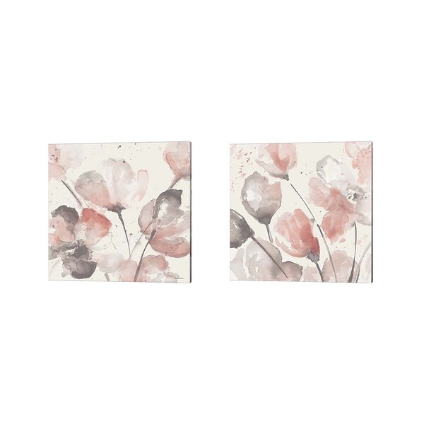 Lanie Loreth 'Neutral Pink Floral' Canvas Art (Set of 2)