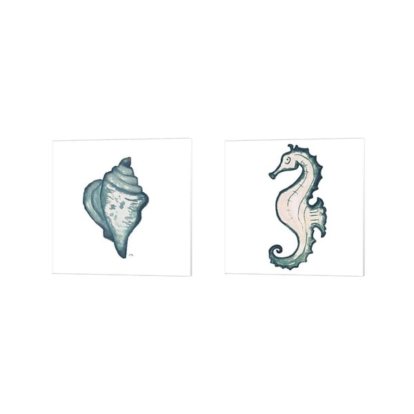 Elizabeth Medley 'Coastal Icon (blue) C' Canvas Art (Set of 2)