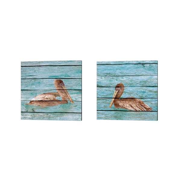 Kathy Mansfield 'Wood Pelican' Canvas Art (Set of 2)