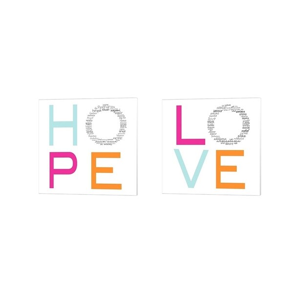 Anna Quach 'HOPE & LOVE' Canvas Art (Set of 2)