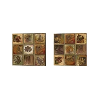 Patricia Pinto 'Leaf Square' Canvas Art (Set of 2)