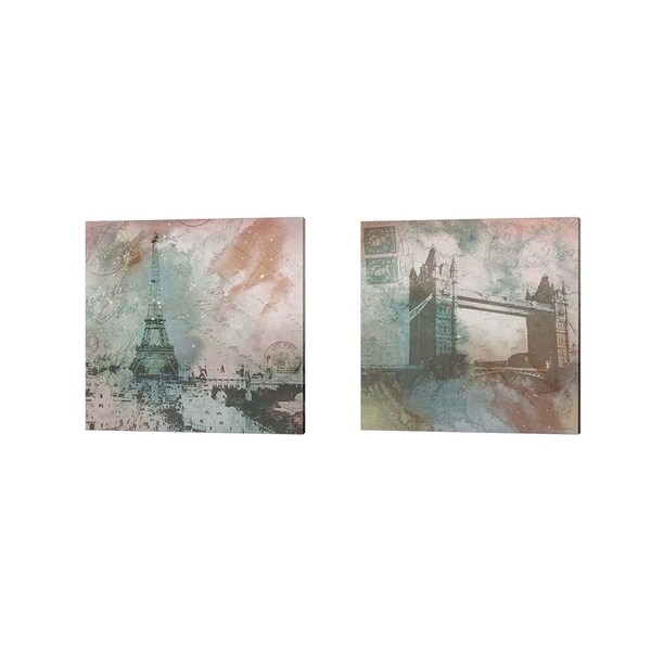 Dan Meneely 'Vintage Europe' Canvas Art (Set of 2)