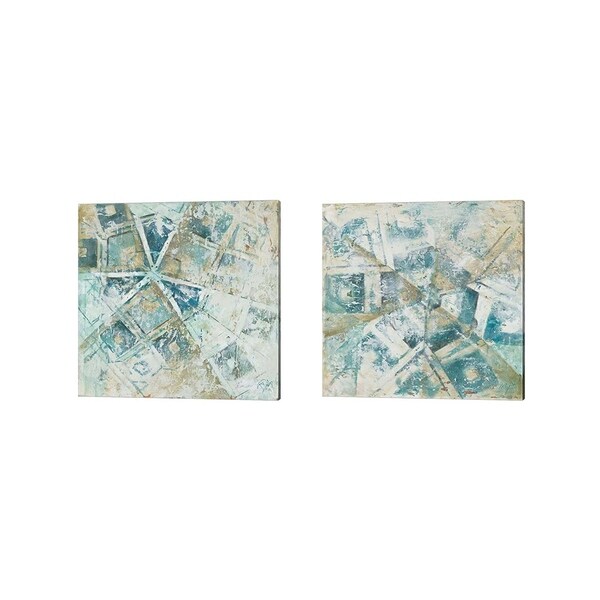 Patricia Pinto 'Beach Umbrella Abstract' Canvas Art (Set of 2)