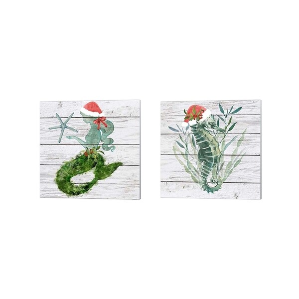 Jennifer Parker 'Tis the Seasun B' Canvas Art (Set of 2)