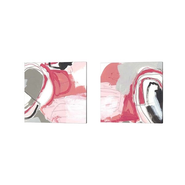 June Erica Vess 'Totality of Pink' Canvas Art (Set of 2)
