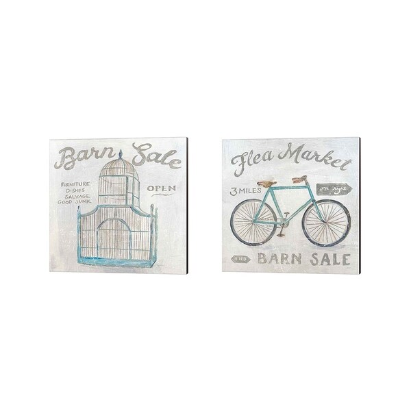 Sue Schlabach 'White Barn Flea Market' Canvas Art (Set of 2)