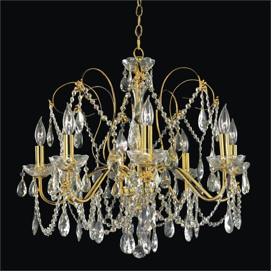 8 Light Gold Finish Frame and Crystal Traditional Chandelier | Crown Jewwl 537 (Gold) - Chandeliers For Bedrooms by Overstock.com