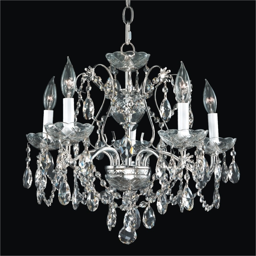 5 Light Polished Chrome Frame and Crystal Traditional Chandelier Crown Jewwl 537 (Chrome) - Chandeliers For Bedrooms by Overstock.com