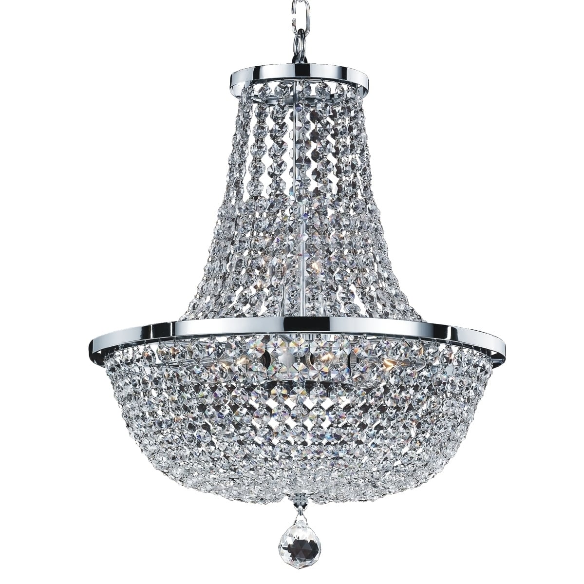 16"W Chrome and Crystal Basket 8 Light Chandelier |Synergy 630 (Synergy 630) - Chandeliers For Bedrooms by Overstock.com