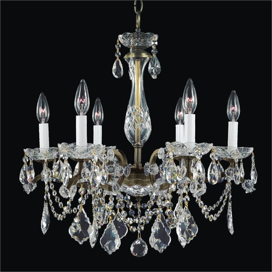 6 Light Wought Iron and Crystal Traditional Chandelier |Old World Iron 543 (Antique White - Antiqued) - Chandeliers For Bedrooms by Overstock.com