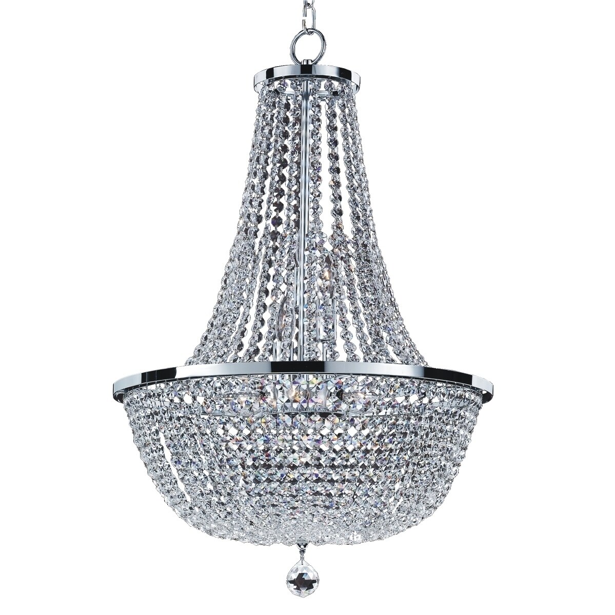 19"W Chrome and Crystal Basket 9 Light Chandelier |Synergy 630 (Synergy 630) - Chandeliers For Bedrooms by Overstock.com