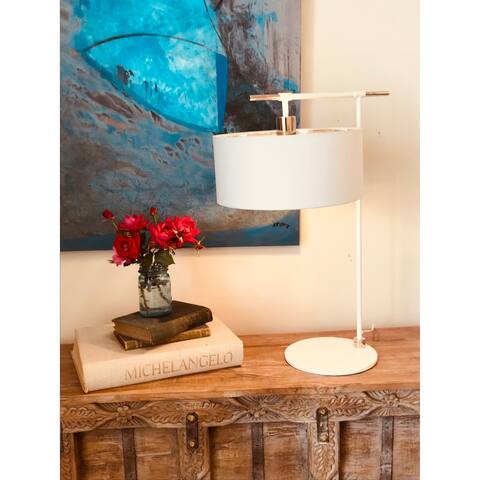Balance White and Nickel Desk Table Lamp By Lucas McKearn