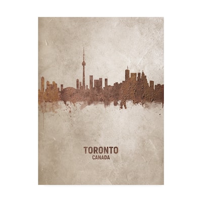 Michael Tompsett 'Toronto Canada Rust Skyline' Canvas Art