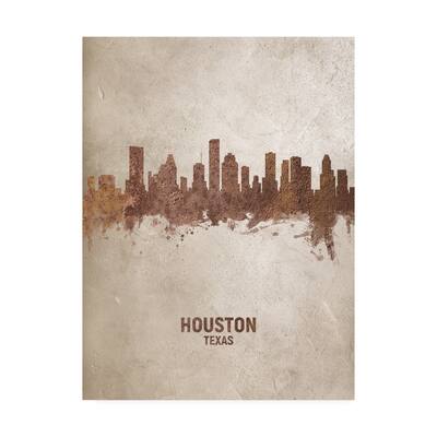 Michael Tompsett 'Houston Texas Rust Skyline' Canvas Art