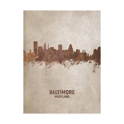 Michael Tompsett 'Baltimore Maryland Rust Skyline' Canvas Art
