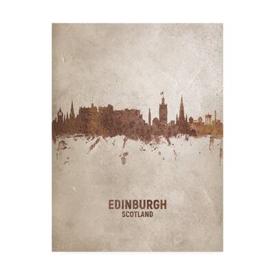 Michael Tompsett 'Edinburgh Scotland Rust Skyline' Canvas Art