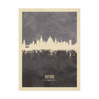 Michael Tompsett 'Oxford England Skyline Gray' Canvas Art