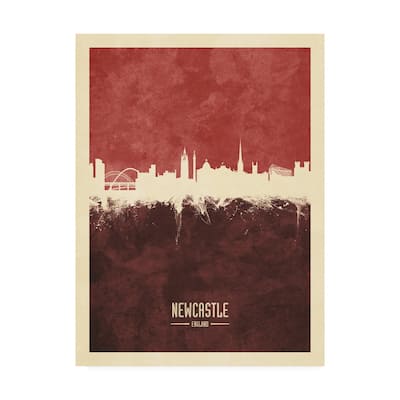 Michael Tompsett 'Newcastle England Skyline Reds' Canvas Art