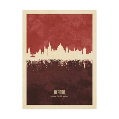 Michael Tompsett 'Oxford England Skyline Red II' Canvas Art