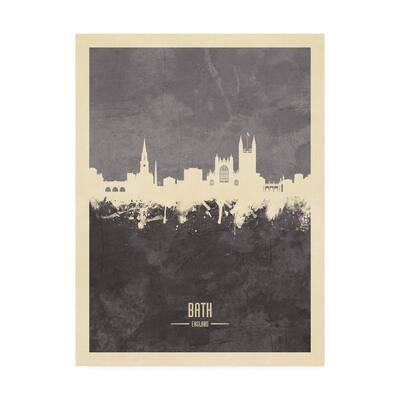 Michael Tompsett 'Bath England Skyline Cityscape Gray' Canvas Art