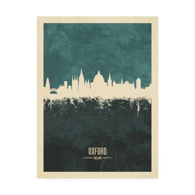 Michael Tompsett 'Oxford England Skyline Teal' Canvas Art