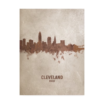 Michael Tompsett 'Cleveland Ohio Rust Skyline' Canvas Art