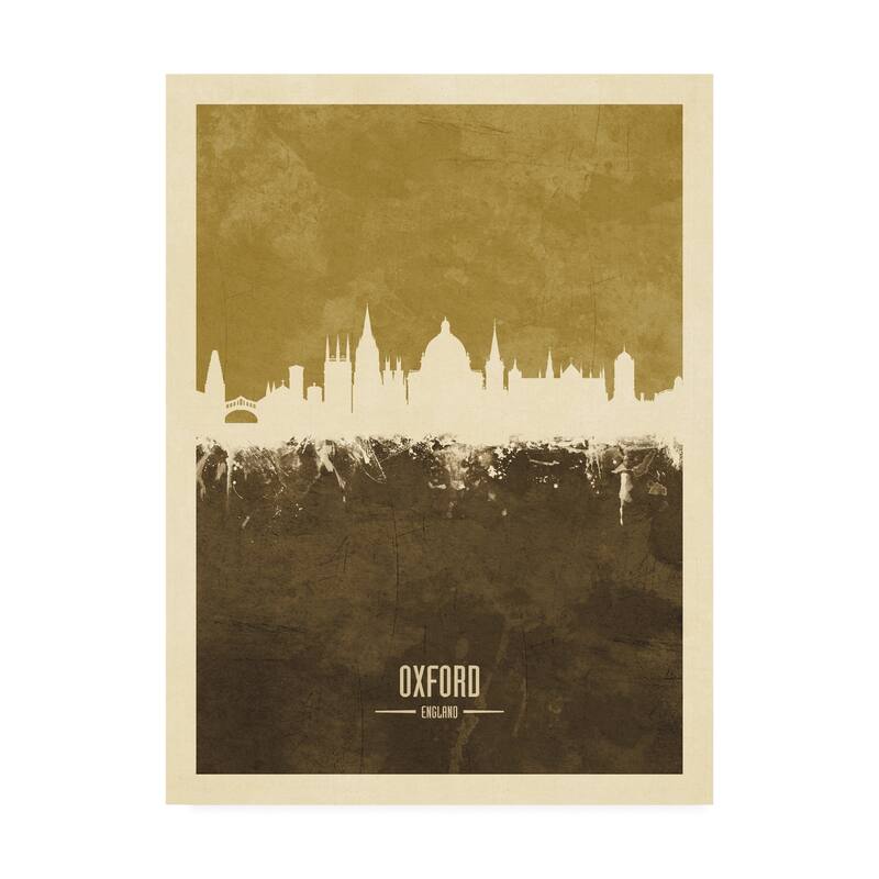 Michael Tompsett 'Oxford England Skyline Brown' Canvas Art