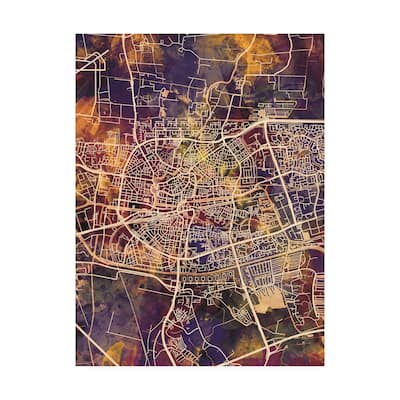 Michael Tompsett 'Leeuwarden Netherlands City Map II' Canvas Art