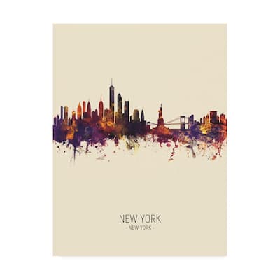 Michael Tompsett 'New York Skyline Portrait III' Canvas Art