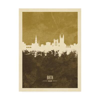 Michael Tompsett 'Bath England Skyline Cityscape Brown' Canvas Art