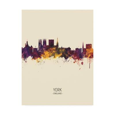 Michael Tompsett 'York England Skyline Portrait III' Canvas Art