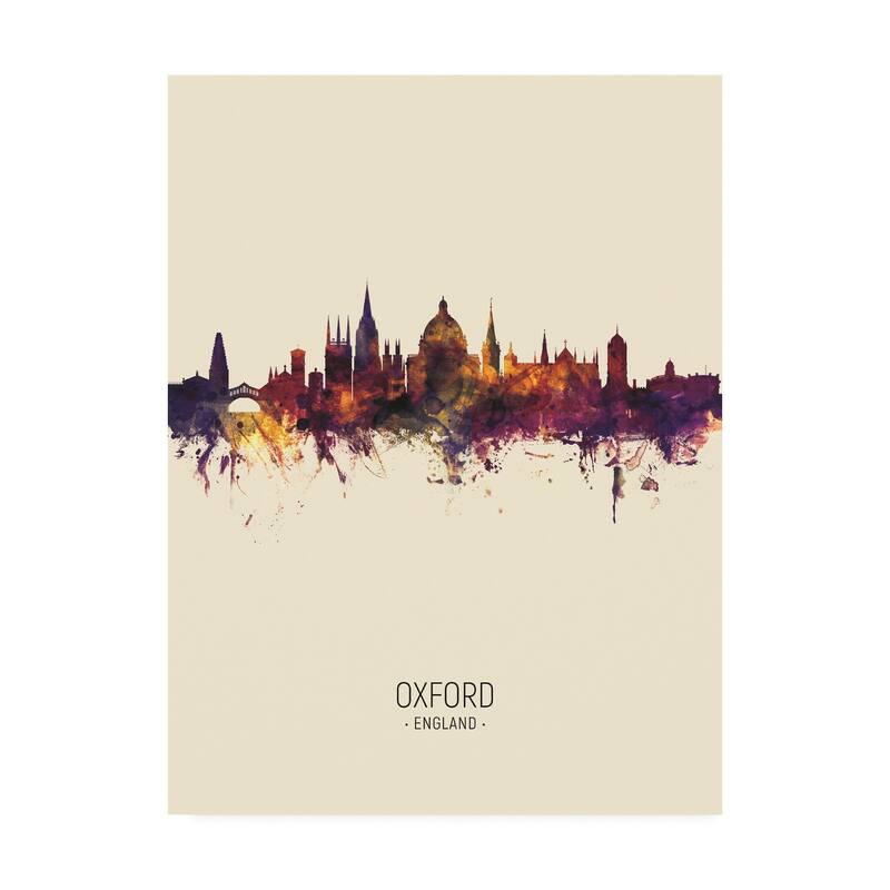 Michael Tompsett 'Oxford England Skyline Portrait III' Canvas Art - 14x19