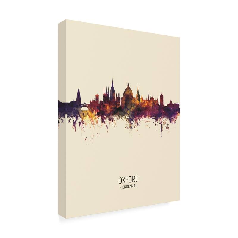 Michael Tompsett 'Oxford England Skyline Portrait III' Canvas Art