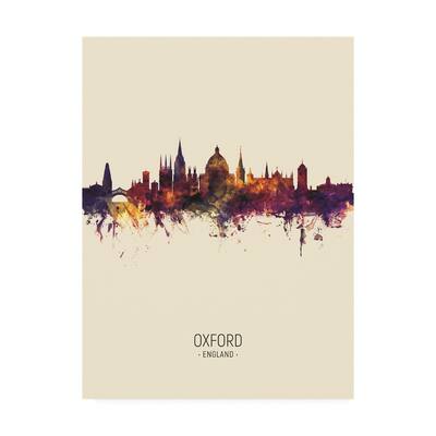 Michael Tompsett 'Oxford England Skyline Portrait III' Canvas Art