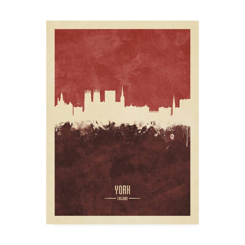Michael Tompsett 'York England Skyline Red II' Canvas Art