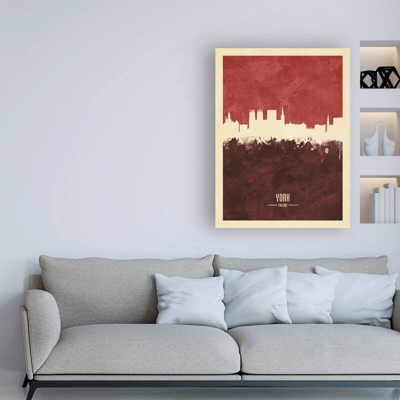 Michael Tompsett 'York England Skyline Red II' Canvas Art