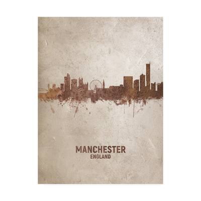 Michael Tompsett 'Manchester England Rust Skyline' Canvas Art