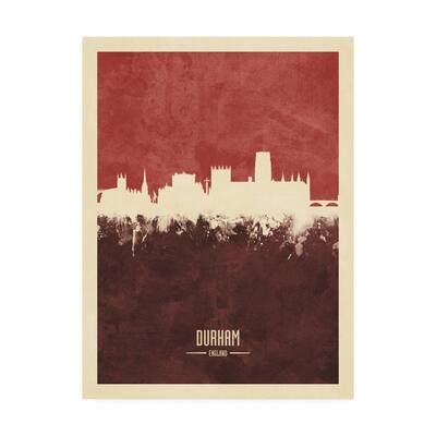 Michael Tompsett 'Durham England Skyline Red II' Canvas Art