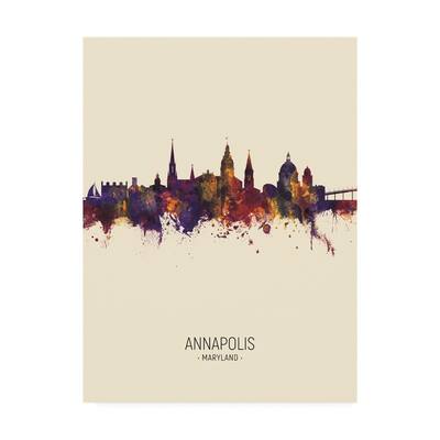 Michael Tompsett 'Annapolis Maryland Skyline Portrait III' Canvas Art