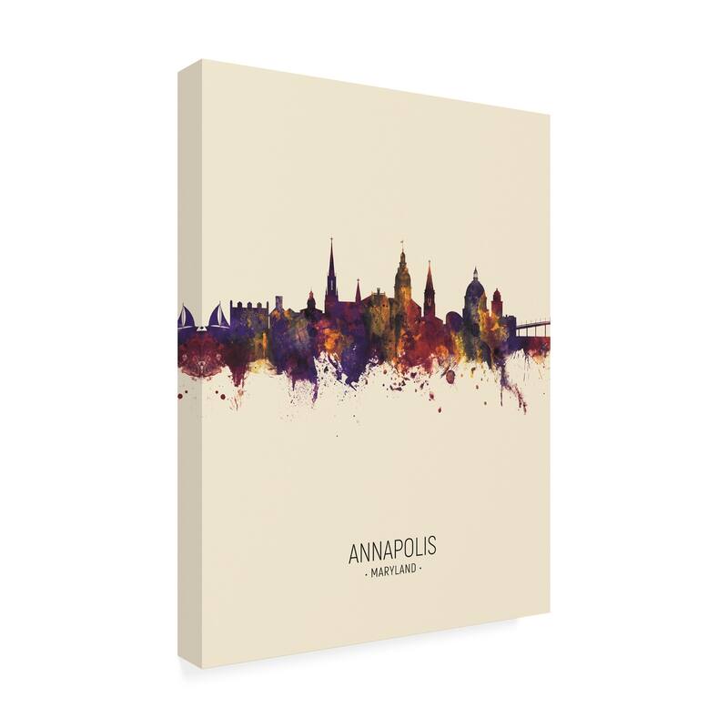 Michael Tompsett 'Annapolis Maryland Skyline Portrait III' Canvas Art